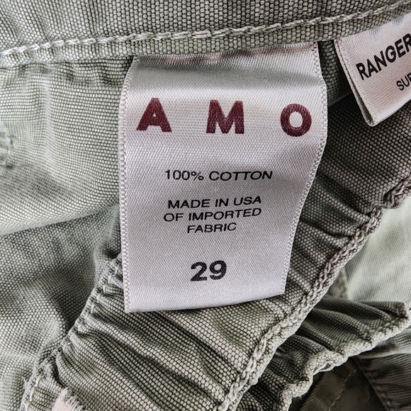 AMO Denim High Rise Utiltarian Cropped Ranger Pant Cotton Sage Green Size 29 - Picture 3 of 13